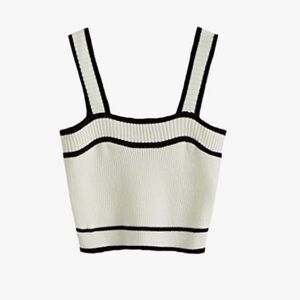 Knit black & white tank top